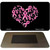 Pink Ribbon Heart Novelty Metal Magnet M-8243