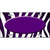 Purple White Zebra Oval Oil Rubbed Metal Novelty License Plate