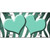 Mint White Zebra Hearts Oil Rubbed Metal Novelty License Plate