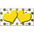 Yellow White Dots Hearts Oil Rubbed Metal Novelty License Plate
