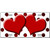 Red White Dots Hearts Oil Rubbed Metal Novelty License Plate