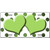 Lime Green White Dots Hearts Oil Rubbed Metal Novelty License Plate