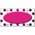 Pink White Dots Oval Oil Rubbed Metal Novelty License Plate