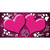 Paw Heart Pink White Metal Novelty License Plate