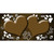 Paw Heart Brown White Metal Novelty License Plate