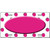 Hot Pink White Polka Dot Center Oval Metal Novelty License Plate