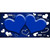 Blue White Love Hearts Oil Rubbed Metal Novelty License Plate