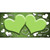 Lime Green White Love Hearts Oil Rubbed Metal Novelty License Plate