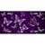 Purple White Butterfly Oil Rubbed Metal Novelty License Plate