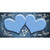 Light Blue White Hearts Butterfly Oil Rubbed Metal Novelty License Plate