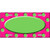 Lime Green Pink Polka Dot Lime Green Center Oval Metal Novelty License Plate