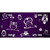 Purple White Owl Oil Rubbed Metal Novelty License Plate