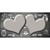 Gray White Owl Hearts Oil Rubbed Metal Novelty License Plate