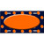 Orange Navy Blue Polka Dot Orange Center Oval Metal Novelty License Plate