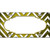 Yellow White Chevron Scallop Oil Rubbed Metal Novelty License Plate