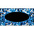 Blue Camo With Black Center Oval Metal Novelty License Plate