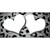 White Black Cheetah Hearts Oil Rubbed Metal Novelty License Plate