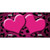 Pink Black Cheetah Hearts Oil Rubbed Metal Novelty License Plate