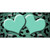 Mint Black Cheetah Hearts Oil Rubbed Metal Novelty License Plate