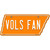 Vols Fan Novelty Metal Tennessee License Plate Tag TN-023
