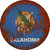 Oklahoma Rusty Stamped Novelty Metal Circular Sign C-1201