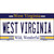 West Virginia Novelty Metal License Plate