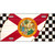 Florida Racing Flag Novelty Metal License Plate Tag