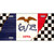Iowa Racing Flag Novelty Metal License Plate Tag