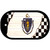 Massachusetts Racing Flag Novelty Metal Dog Tag Necklace DT-13706