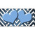 Light Blue White Hearts Chevron Oil Rubbed Metal Novelty License Plate