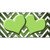 Lime Green White Hearts Chevron Oil Rubbed Metal Novelty License Plate