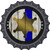 Sheriff Star Blue Line Novelty Metal Bottle Cap Sign BC-1346