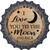 Moon And Back Novelty Metal Bottle Cap Sign