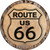 US Route 66 Wood Novelty Metal Circular Sign