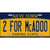 2 For McAdoo New York Novelty Metal License Plate Tag