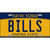 Bills NY Yellow Novelty Metal License Plate Tag