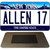 Allen 17 NY Blue Novelty Metal Magnet