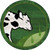 Cow Eating Grass Novelty Metal Circular Sign