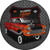 Lifted Orange Hotrod Novelty Metal Circular Sign