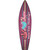 Peace Love Flamingo Novelty Metal Surfboard Sign