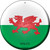 Wales  Novelty Metal Circular Sign C-474