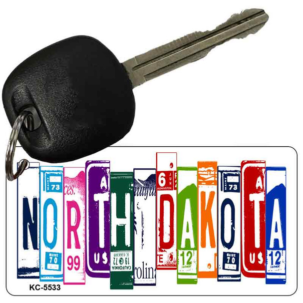 North Dakota License Plate Tag Art Metal Novelty Aluminum Key Chain KC-5533