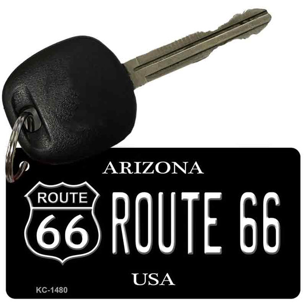 Arizona Route 66 Black Novelty Aluminum Key Chain KC-1480