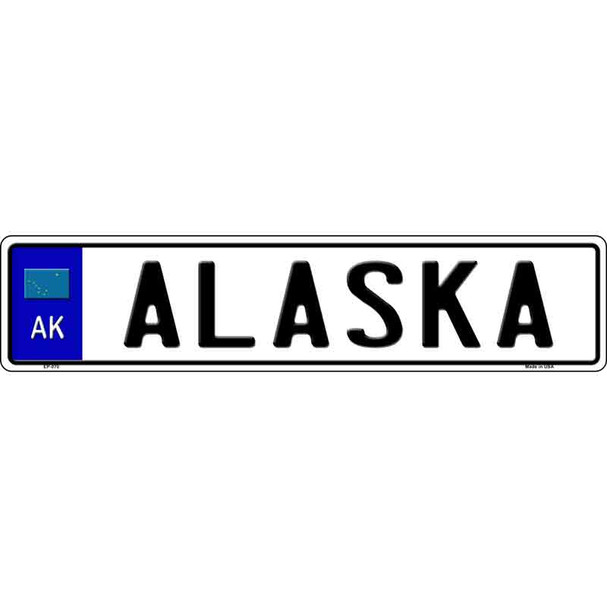 Alaska Novelty Metal European License Plate