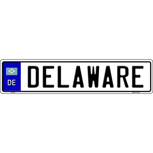 Delaware Novelty Metal European License Plate