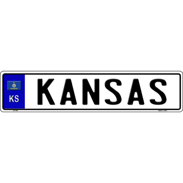 Kansas Novelty Metal European License Plate