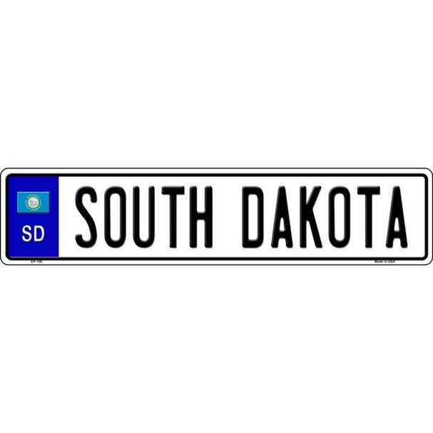 South Dakota Novelty Metal European License Plate