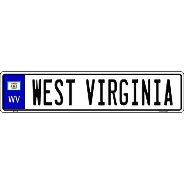 West Virginia Novelty Metal European License Plate