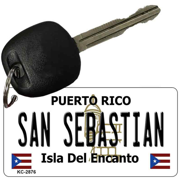 San Sebastian Puerto Rico Flag Novelty Aluminum Key Chain KC-2876