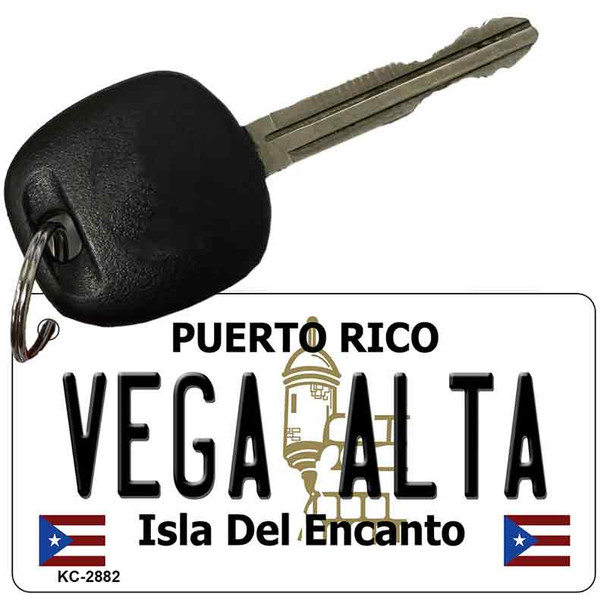 Vega Alta Puerto Rico Flag Novelty Aluminum Key Chain KC-2882